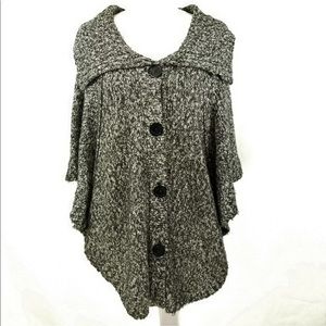 Micheal Kors button poncho black